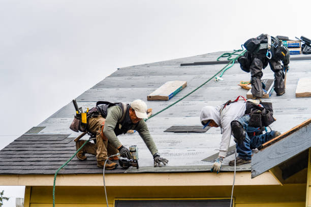 Professional Gutter Installation technician working in Cedar Point, NC